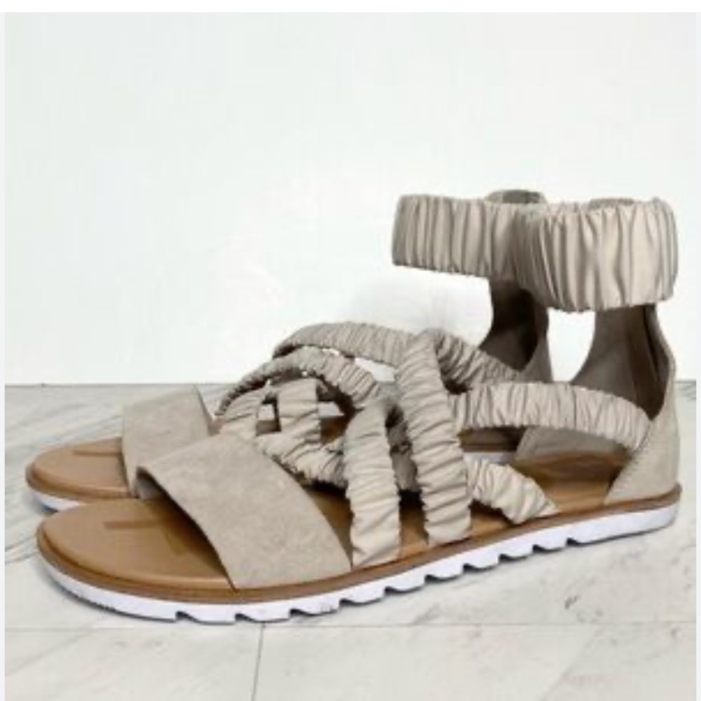 Sorel Women's Sandals in Cream and Tan Ella 8.5